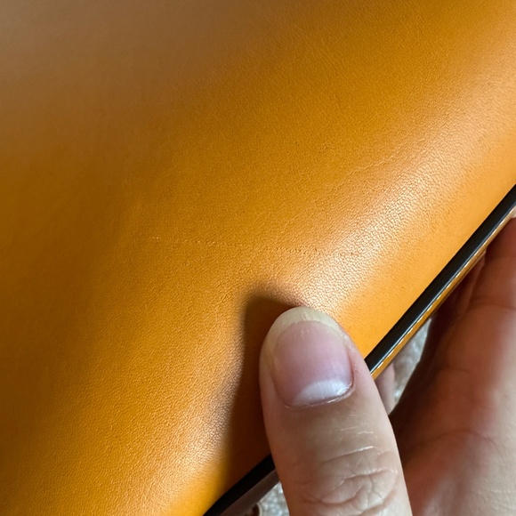 Pre-owned! Rare! Coach C9807 Cashin Carry 32 In Papaya Glovetanned Leather Tote - Picture 8 of 13